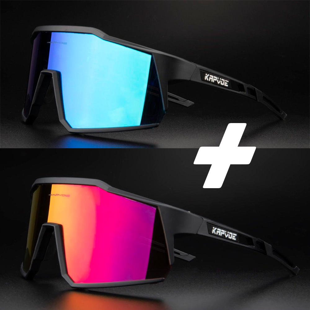 Óculos De Ciclismo Kapvoe 4 Lentes Polarizadas - COMPRE 1 LEVE 2