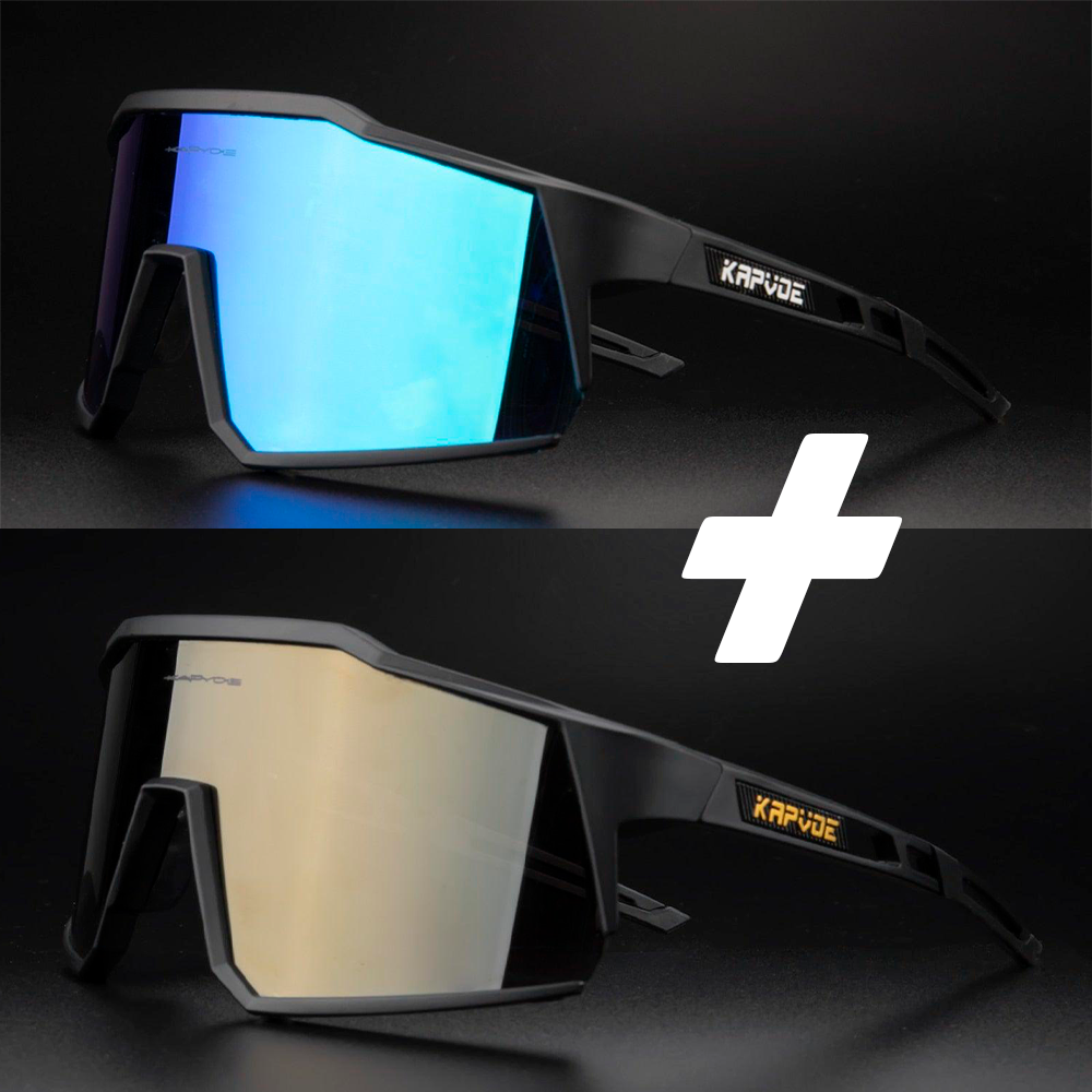 Óculos De Ciclismo Kapvoe 4 Lentes Polarizadas - COMPRE 1 LEVE 2