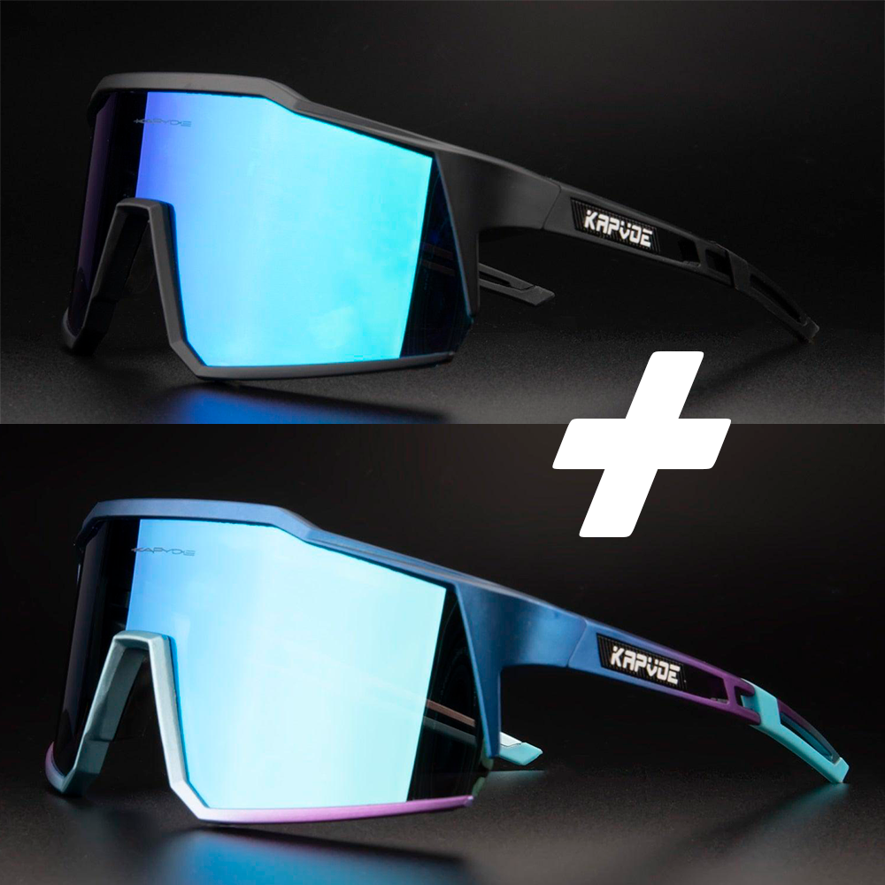 Óculos De Ciclismo Kapvoe 4 Lentes Polarizadas - COMPRE 1 LEVE 2
