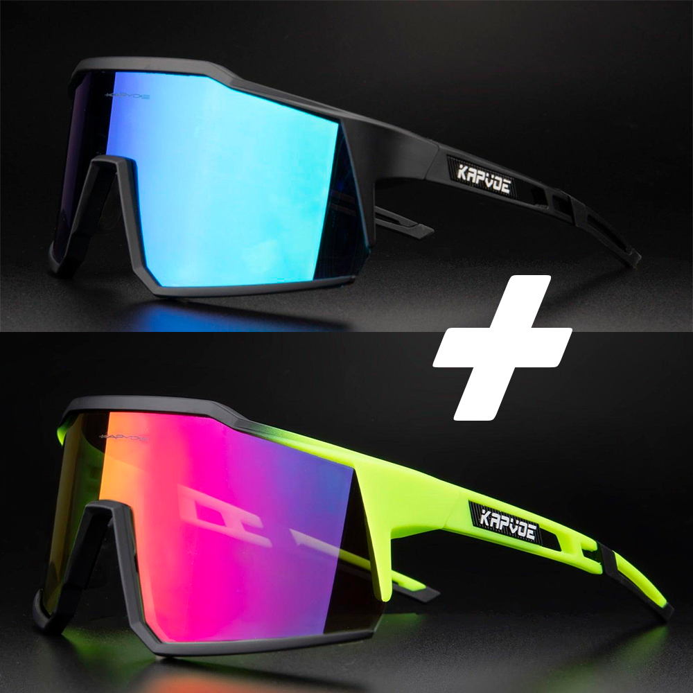Óculos De Ciclismo Kapvoe 4 Lentes Polarizadas - COMPRE 1 LEVE 2