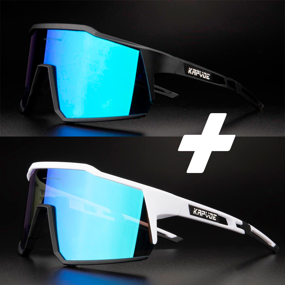 Óculos De Ciclismo Kapvoe 4 Lentes Polarizadas - COMPRE 1 LEVE 2