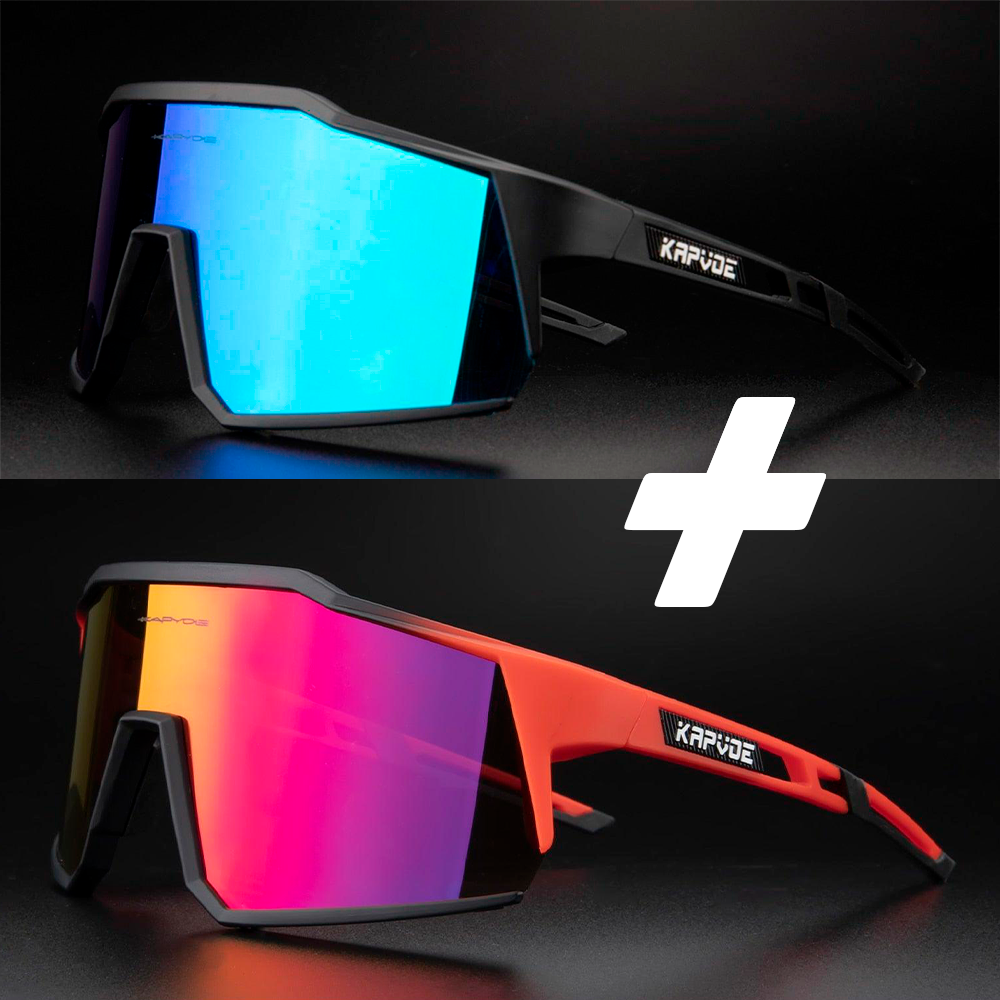 Óculos De Ciclismo Kapvoe 4 Lentes Polarizadas - COMPRE 1 LEVE 2