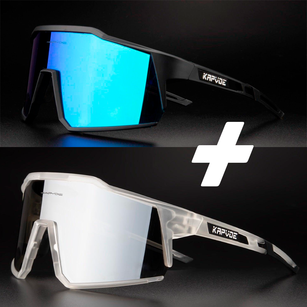 Óculos De Ciclismo Kapvoe 4 Lentes Polarizadas - COMPRE 1 LEVE 2