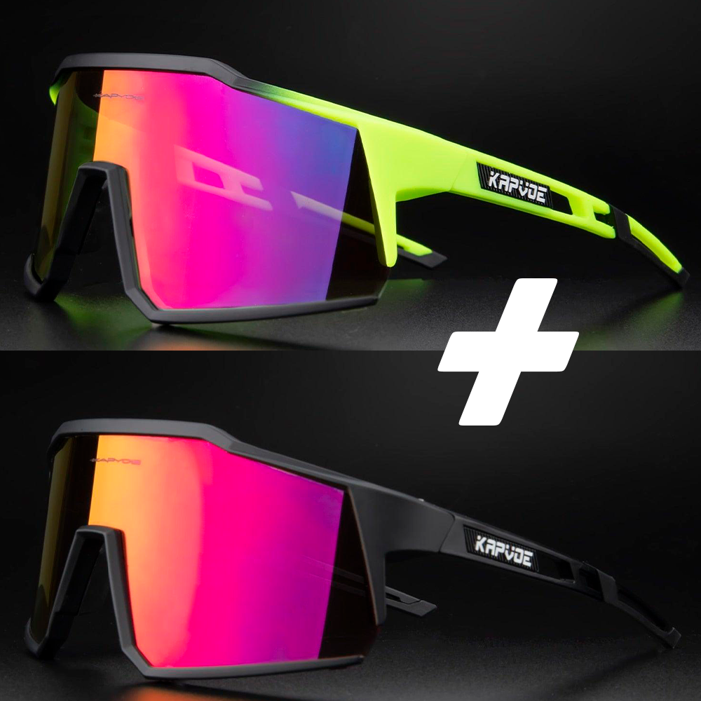 Óculos De Ciclismo Kapvoe 4 Lentes Polarizadas - COMPRE 1 LEVE 2