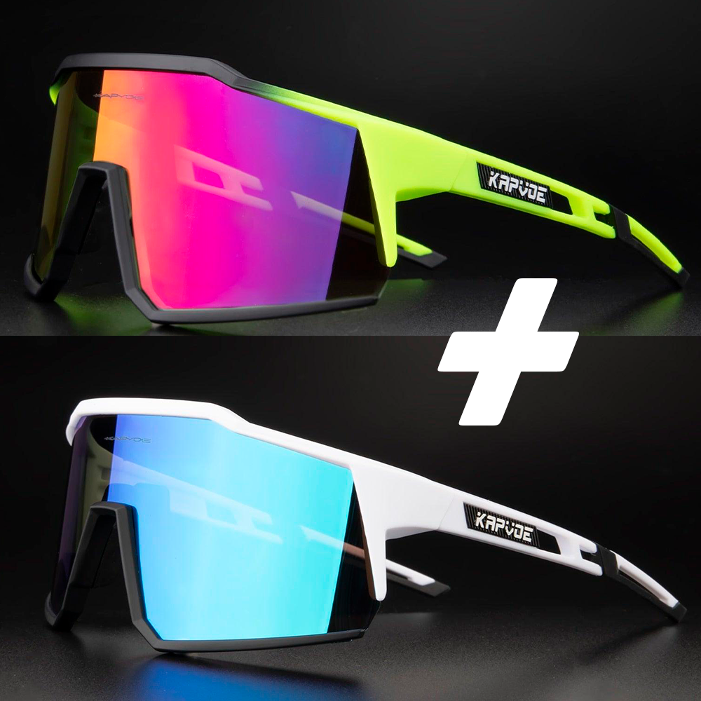 Óculos De Ciclismo Kapvoe 4 Lentes Polarizadas - COMPRE 1 LEVE 2