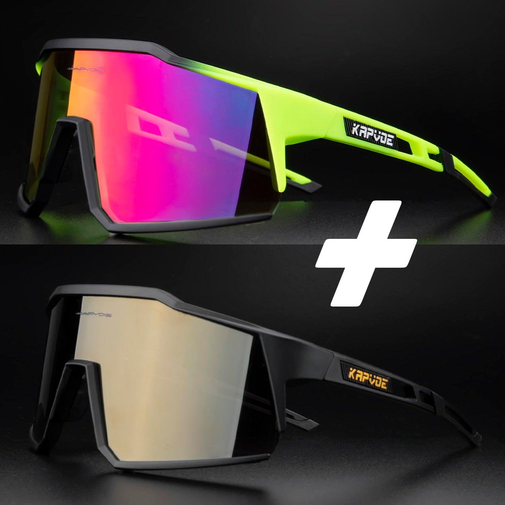 Óculos De Ciclismo Kapvoe 4 Lentes Polarizadas - COMPRE 1 LEVE 2