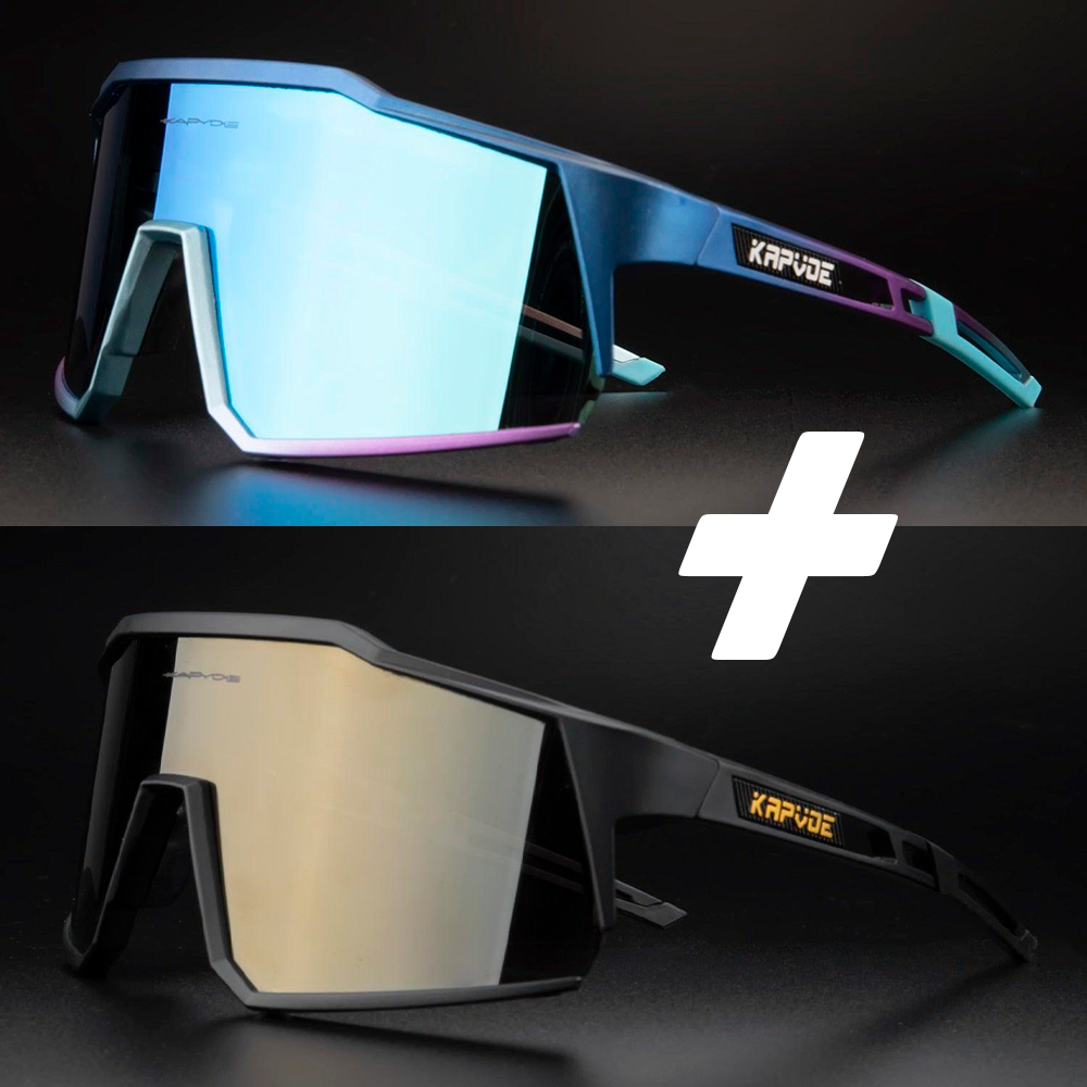 Óculos De Ciclismo Kapvoe 4 Lentes Polarizadas - COMPRE 1 LEVE 2
