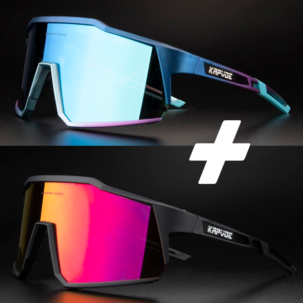 Óculos De Ciclismo Kapvoe 4 Lentes Polarizadas - COMPRE 1 LEVE 2