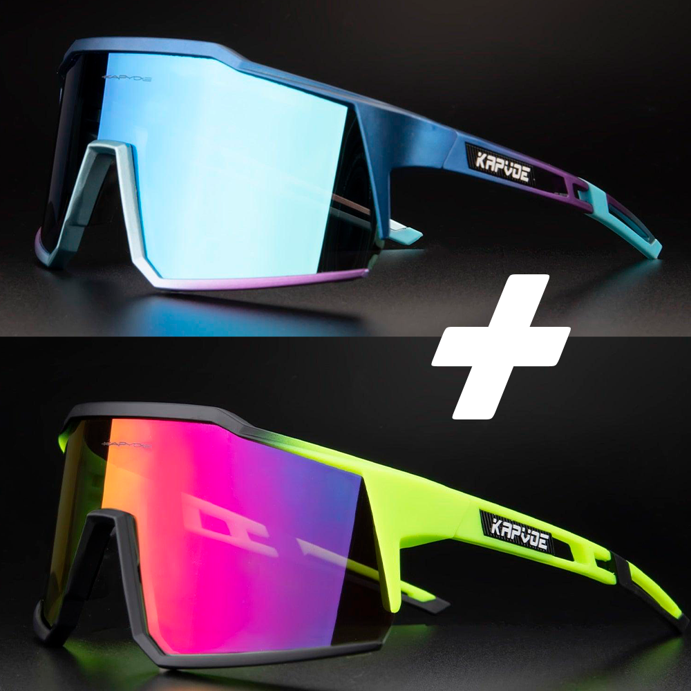 Óculos De Ciclismo Kapvoe 4 Lentes Polarizadas - COMPRE 1 LEVE 2