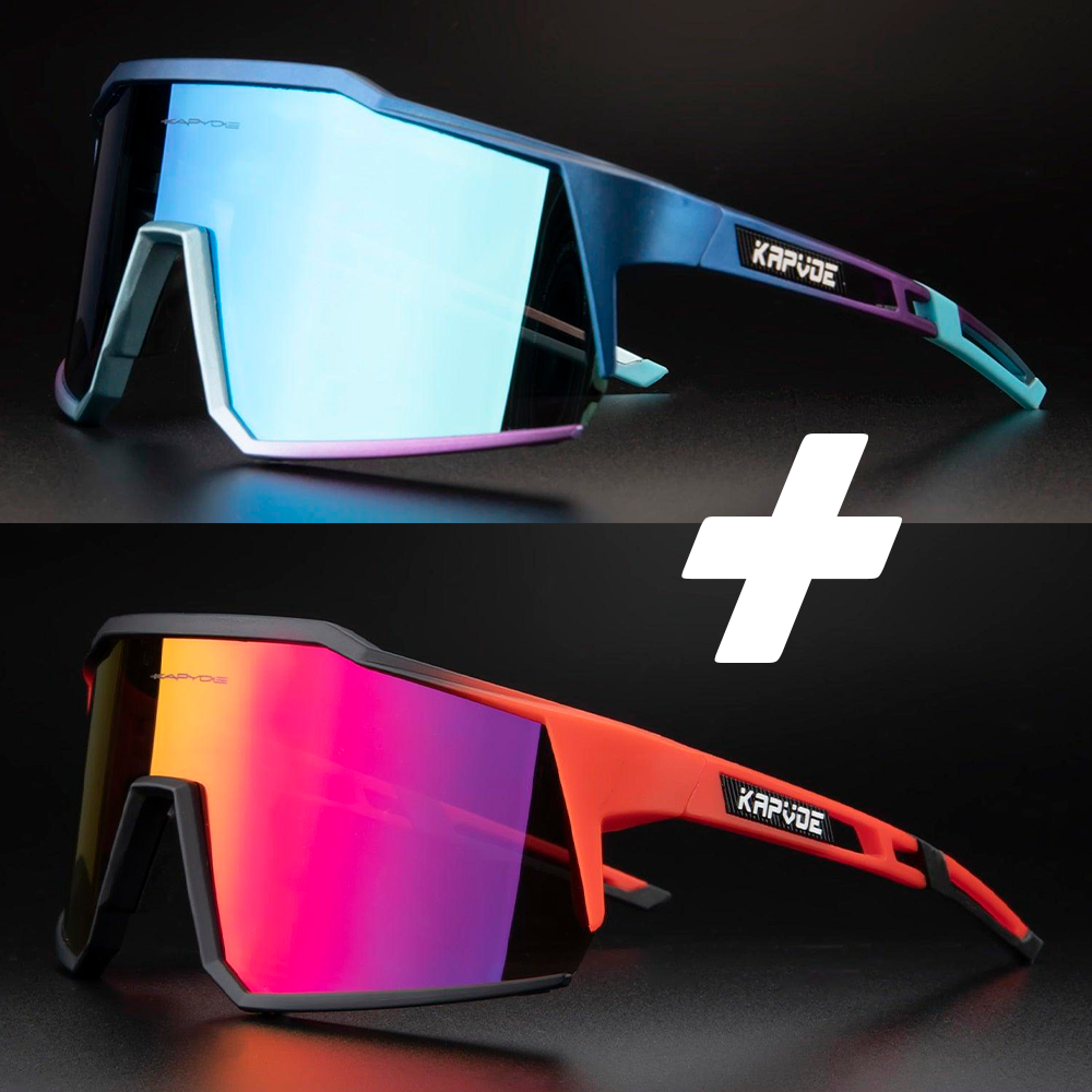 Óculos De Ciclismo Kapvoe 4 Lentes Polarizadas - COMPRE 1 LEVE 2