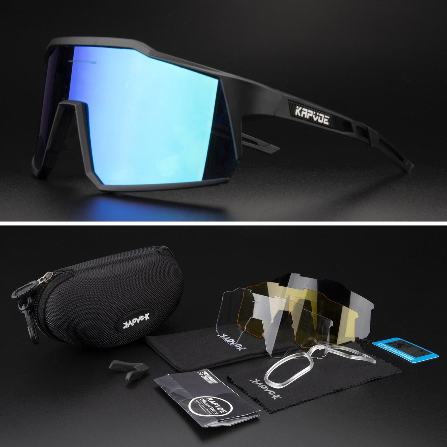 Óculos De Ciclismo Kapvoe 4 Lentes Polarizadas - COMPRE 1 LEVE 2