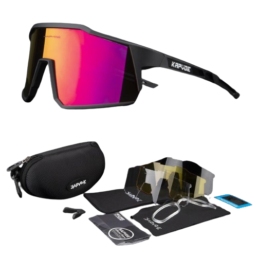 Óculos De Ciclismo Kapvoe 4 Lentes Polarizadas - COMPRE 1 LEVE 2