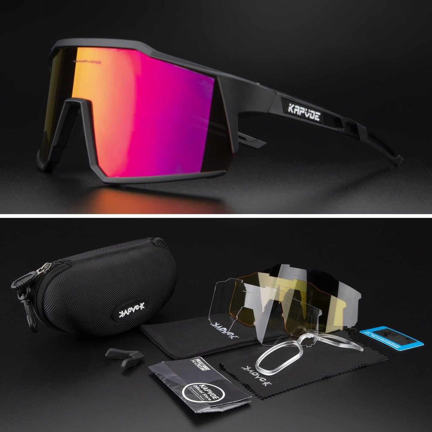 Óculos De Ciclismo Kapvoe 4 Lentes Polarizadas - COMPRE 1 LEVE 2