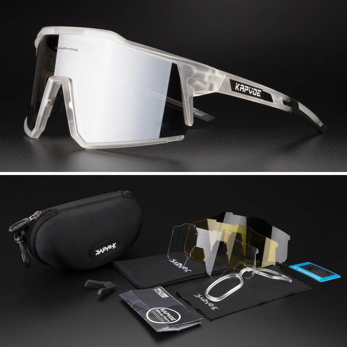 Óculos De Ciclismo Kapvoe 4 Lentes Polarizadas - COMPRE 1 LEVE 2