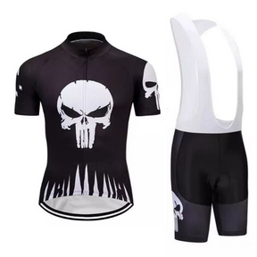 Camisa e Bretelle De Ciclismo Caveira Masculino/Feminino