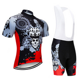 Camisa e Bretelle De Ciclismo Caveira Masculino/Feminino