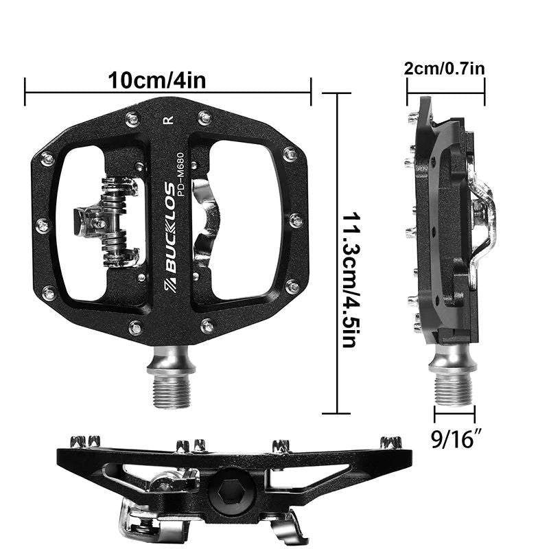 Pedal de Bicicleta em Aço Inox - MTB/Speed - BUCKLOS | Preto